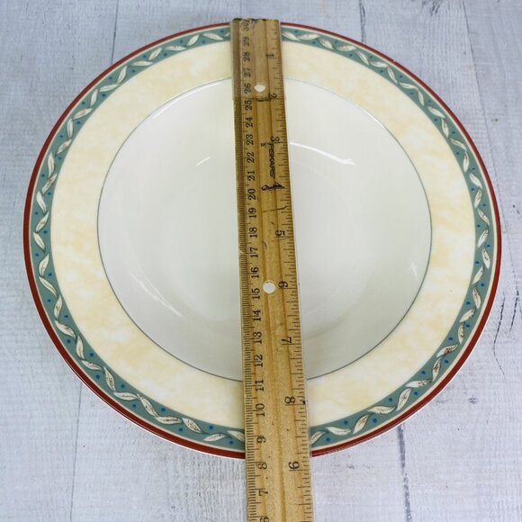 PTS international Interiors PROVENCE Fruit Leave Porcelain  Rim Soup Bowl Set 4 - Picture 11 of 16